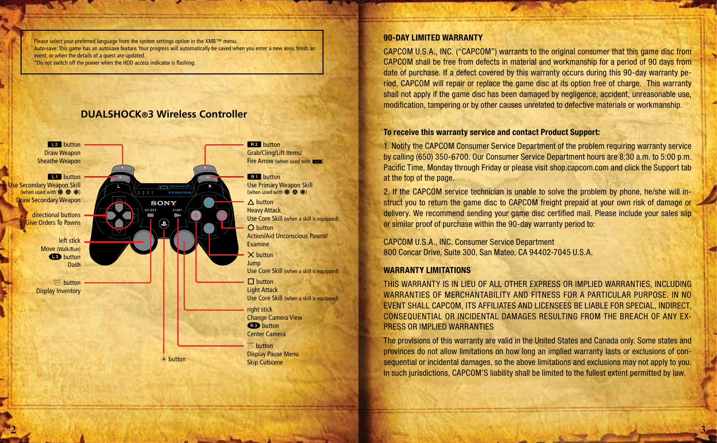 Page 3 of 3 - Capcom Capcom-Dragons-Dogma-13388340460-Users-Manual-  Capcom-dragons-dogma-13388340460-users-manual