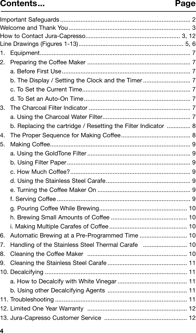 Page 4 of 12 - Capresso Capresso-Mt600-Plus-485-Users-Manual- MT500 IB 9/06  Capresso-mt600-plus-485-users-manual