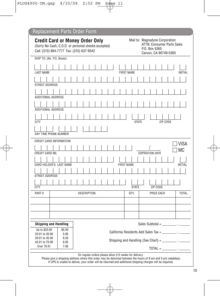 Page 11 of 12 - Carbine Carbine-Plus-Plus-4900-Users-Manual- M11RF-LCD_UM  Carbine-plus-plus-4900-users-manual