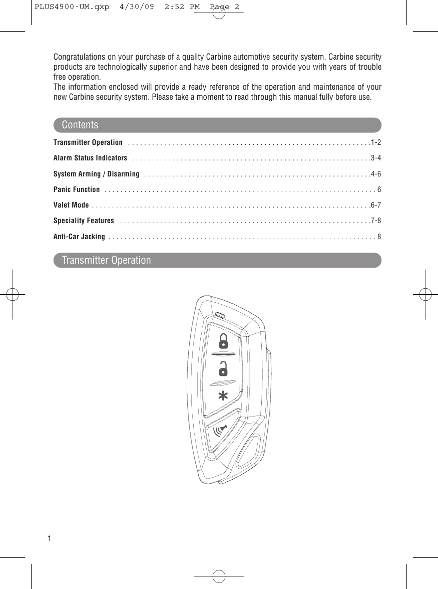 Page 2 of 12 - Carbine Carbine-Plus-Plus-4900-Users-Manual- M11RF-LCD_UM  Carbine-plus-plus-4900-users-manual