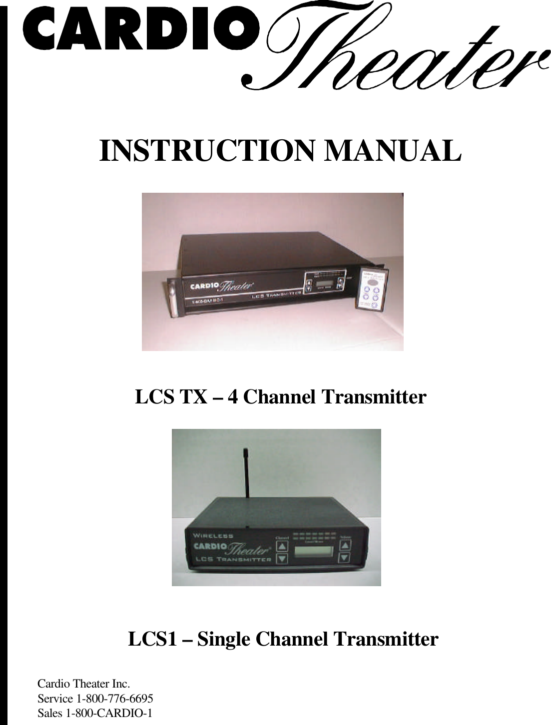Cardio Theater 1010 Stereo Tx User Manual Lcsmanual Draft