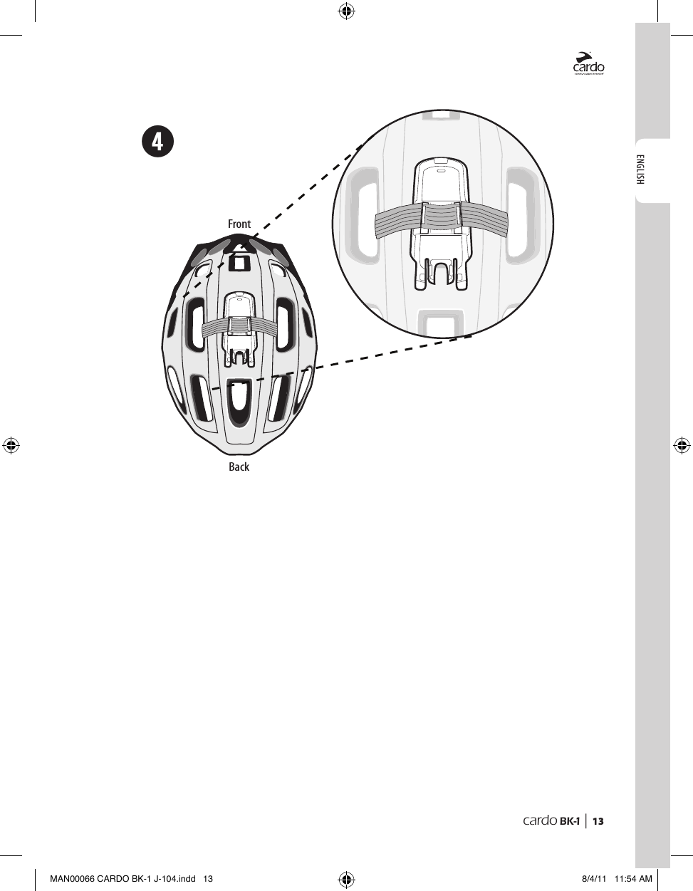 ENGLISHcardo BK-1 |  13➍FrontBackMAN00066 CARDO BK-1 J-104.indd   13 8/4/11   11:54 AM