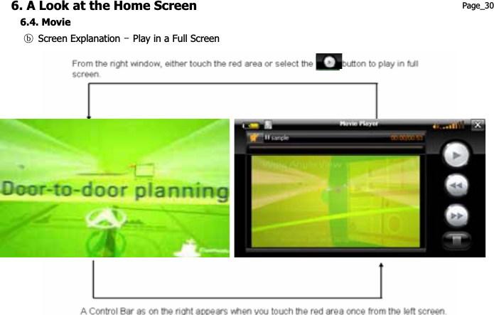 6. A Look at the Home Screen 6.4. Movie Page_30 གG Screen ExplanationGTGPlay in a Full Screen 