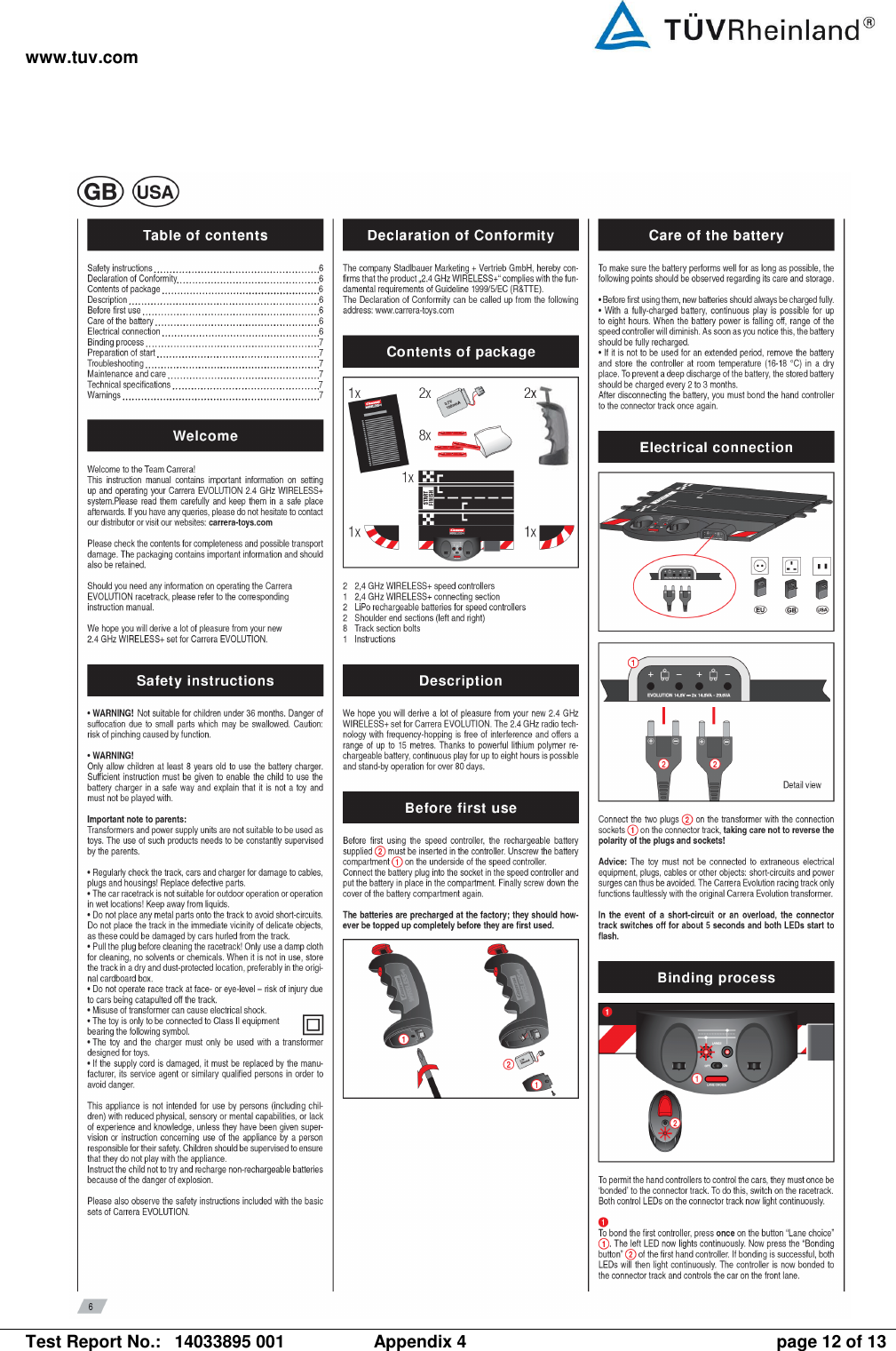 www.tuv.com   Test Report No.:  14033895 001  Appendix 4  page 12 of 13  