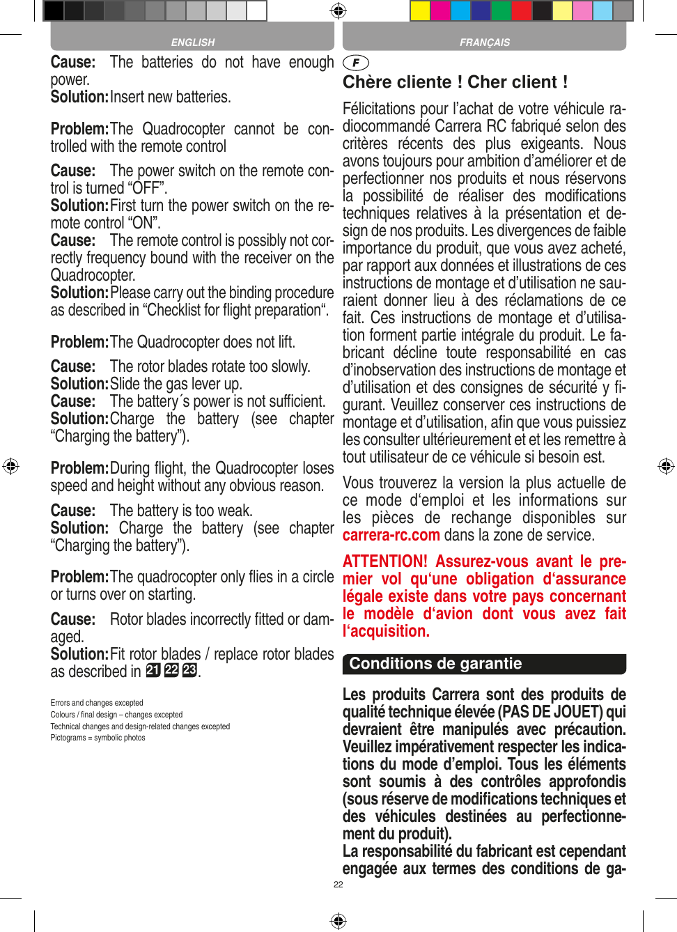 Page 22 of Carrera Toys 370401023 Short Range Device Radio Control Toy Transmitter User Manual 