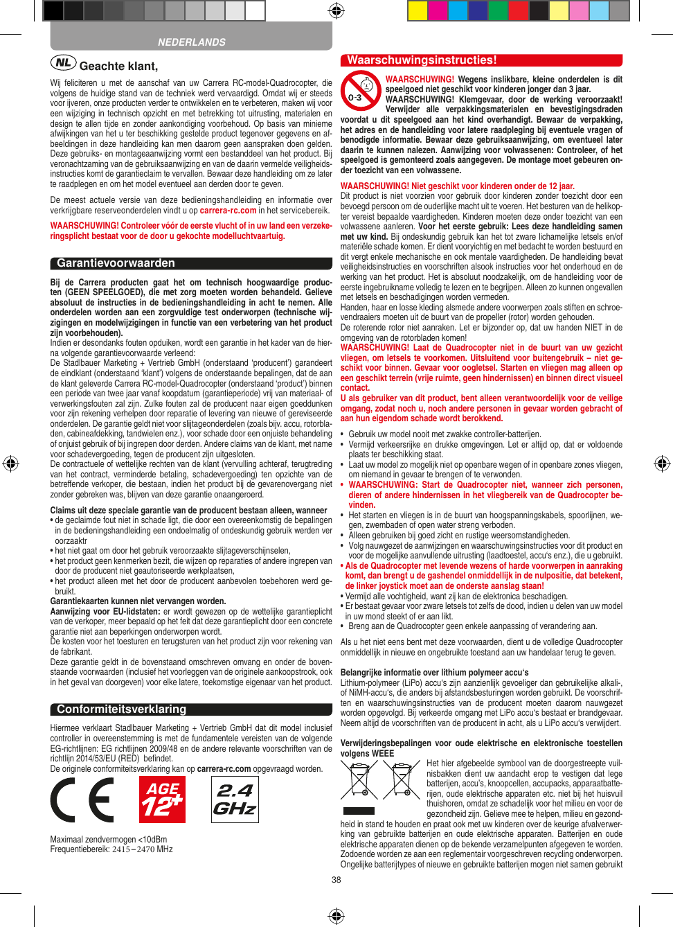 Page 38 of Carrera Toys 370401023 Short Range Device Radio Control Toy Transmitter User Manual 