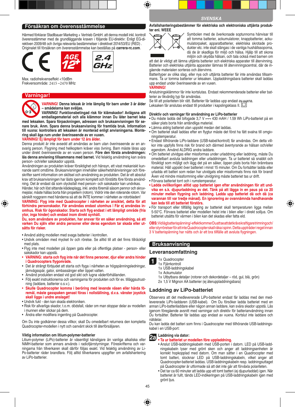 Page 45 of Carrera Toys 370401023 Short Range Device Radio Control Toy Transmitter User Manual 