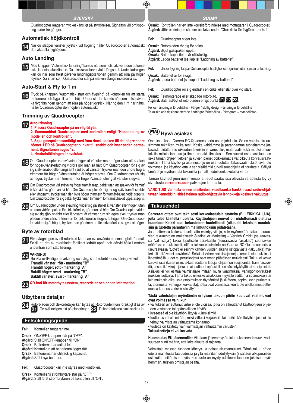 Page 47 of Carrera Toys 370401023 Short Range Device Radio Control Toy Transmitter User Manual 