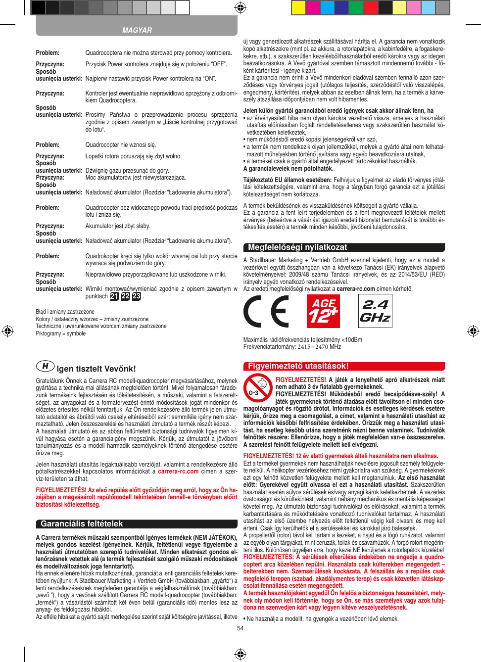 Page 54 of Carrera Toys 370401023 Short Range Device Radio Control Toy Transmitter User Manual 