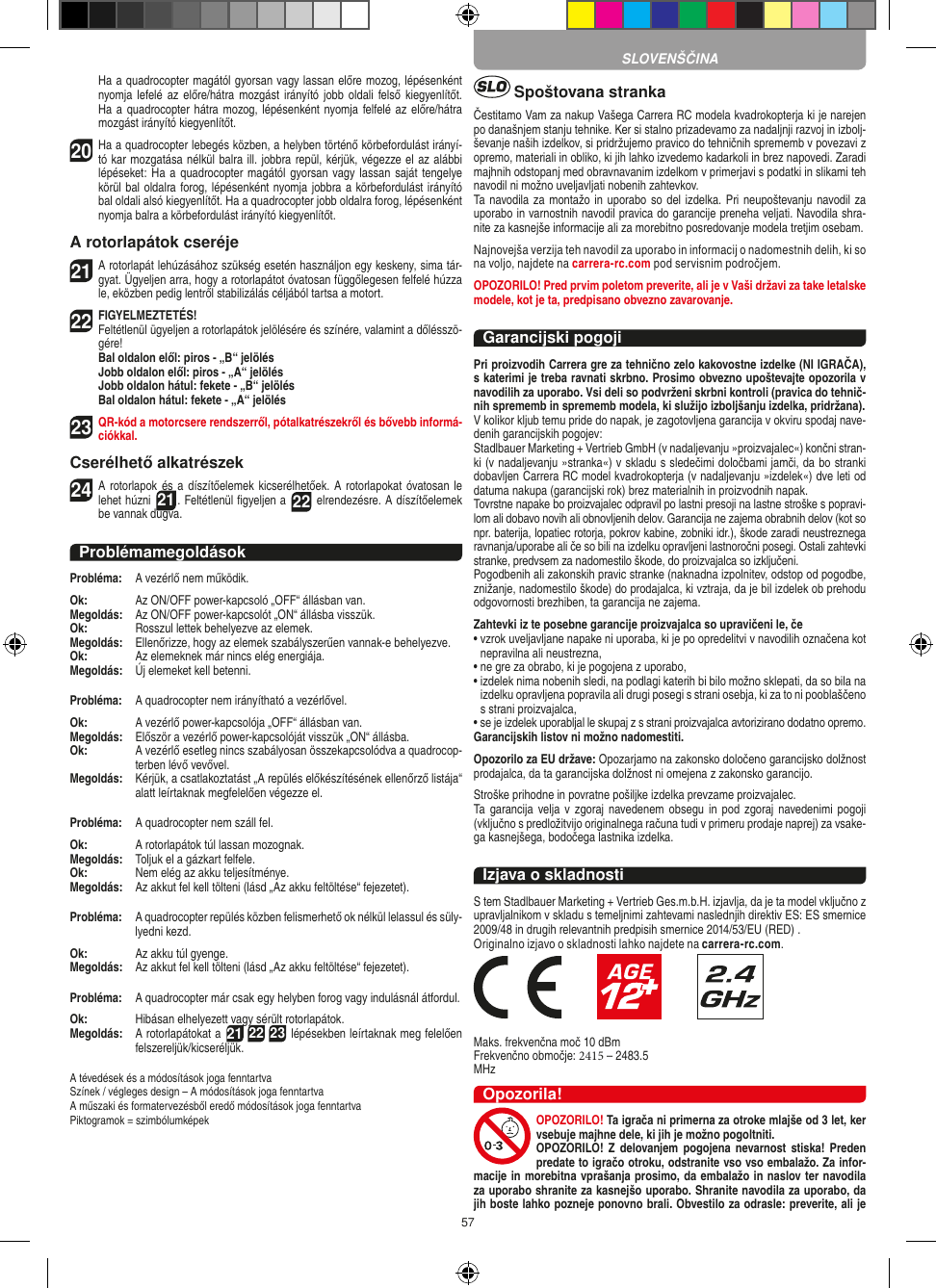 Page 57 of Carrera Toys 370401023 Short Range Device Radio Control Toy Transmitter User Manual 