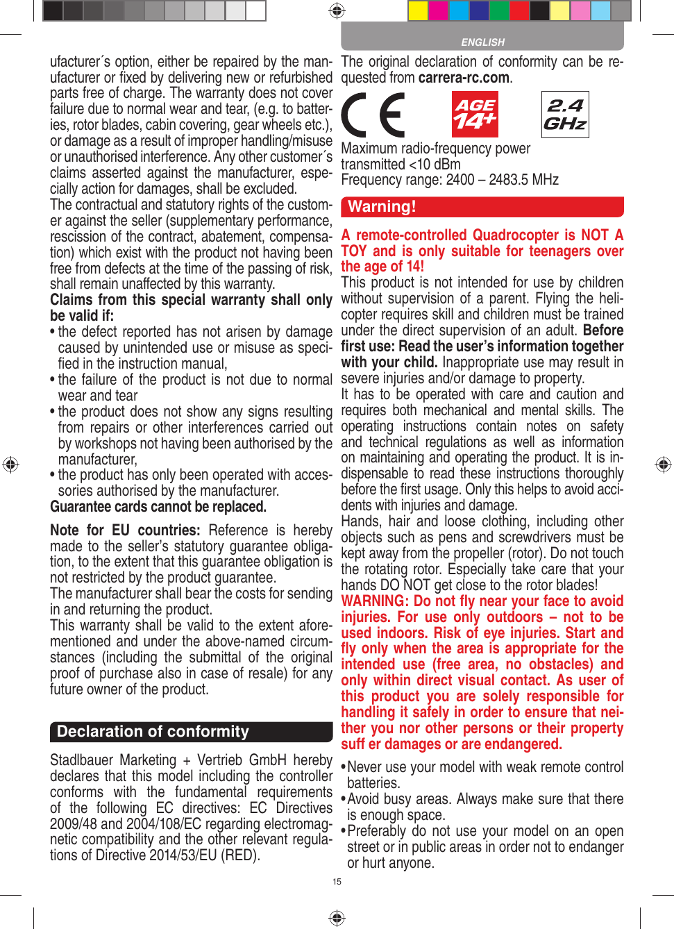 Page 15 of Carrera Toys 370503018 WiFi Camera User Manual 1 30 v