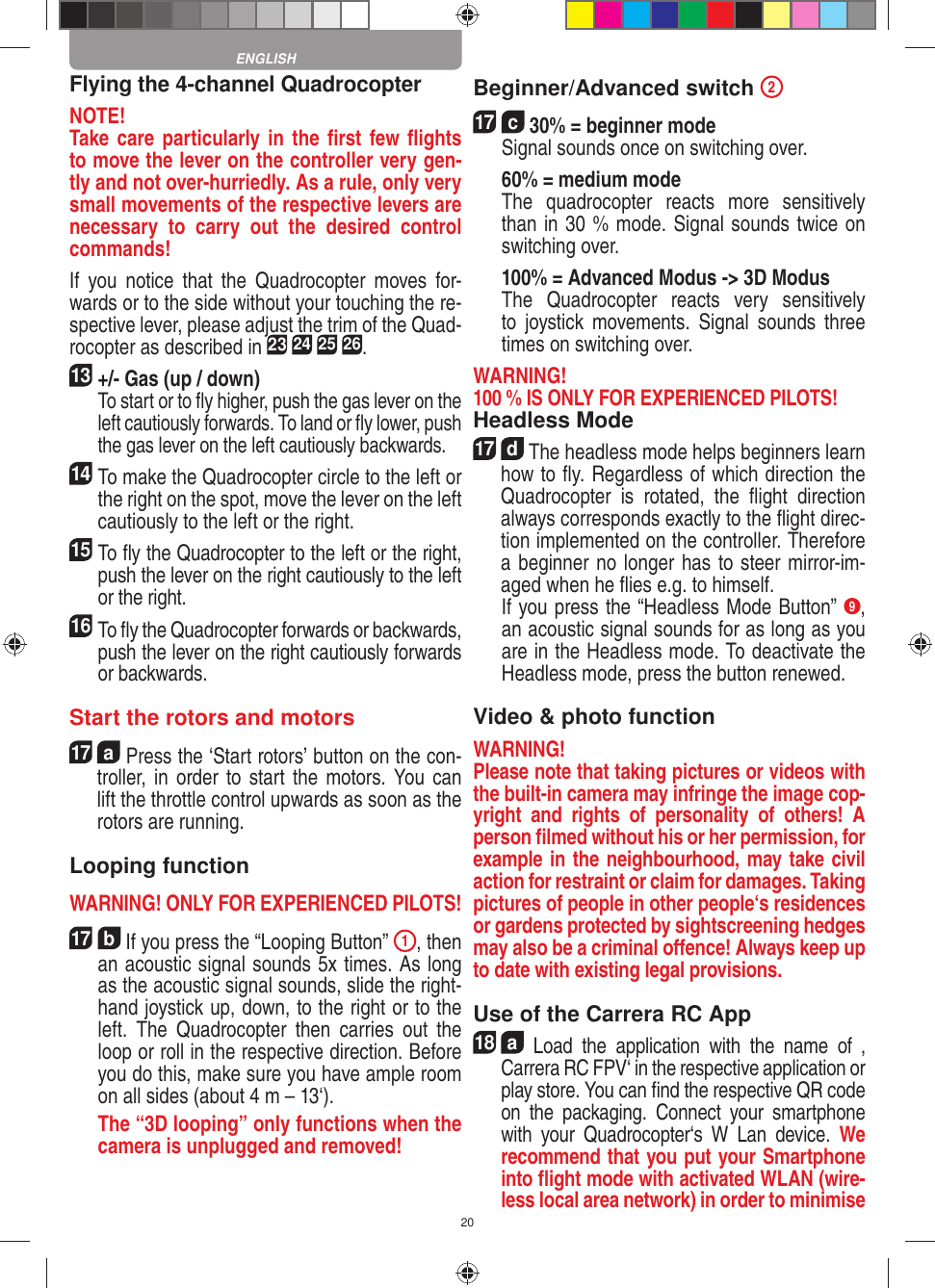 Page 20 of Carrera Toys 370503018 WiFi Camera User Manual 1 30 v