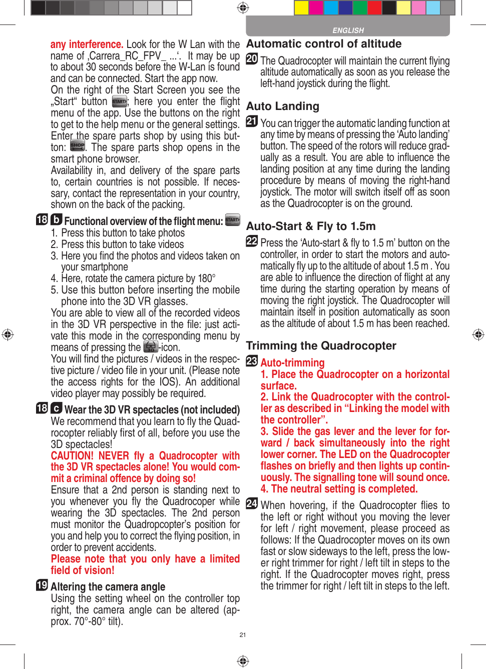 Page 21 of Carrera Toys 370503018 WiFi Camera User Manual 1 30 v