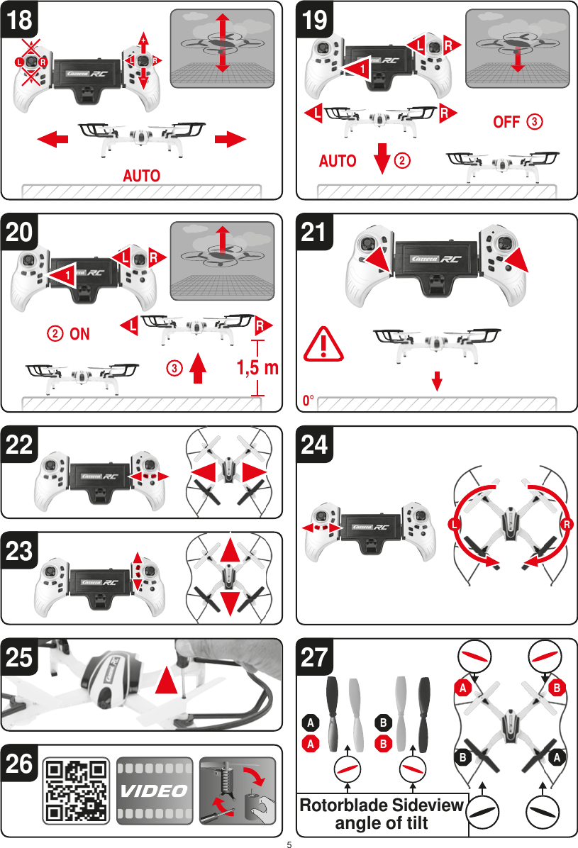 ‒+AUTO‒+RL L ROFFAUTORLR132ONRLRL1,5 m132242627201923220°21L1825RLABAAABBB5Rotorblade Sideview angle of tilt 