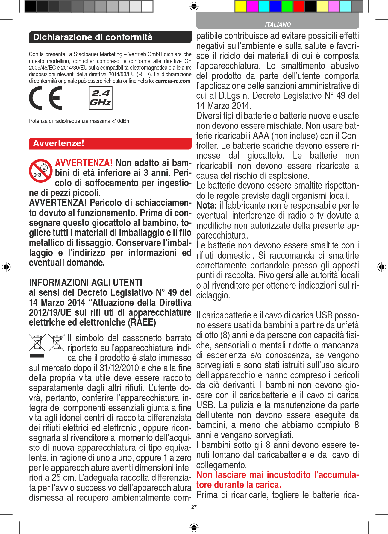 Page 27 of Carrera Toys 370900051 Short Range Device,Radio Controlled Toy Transmit User Manual 