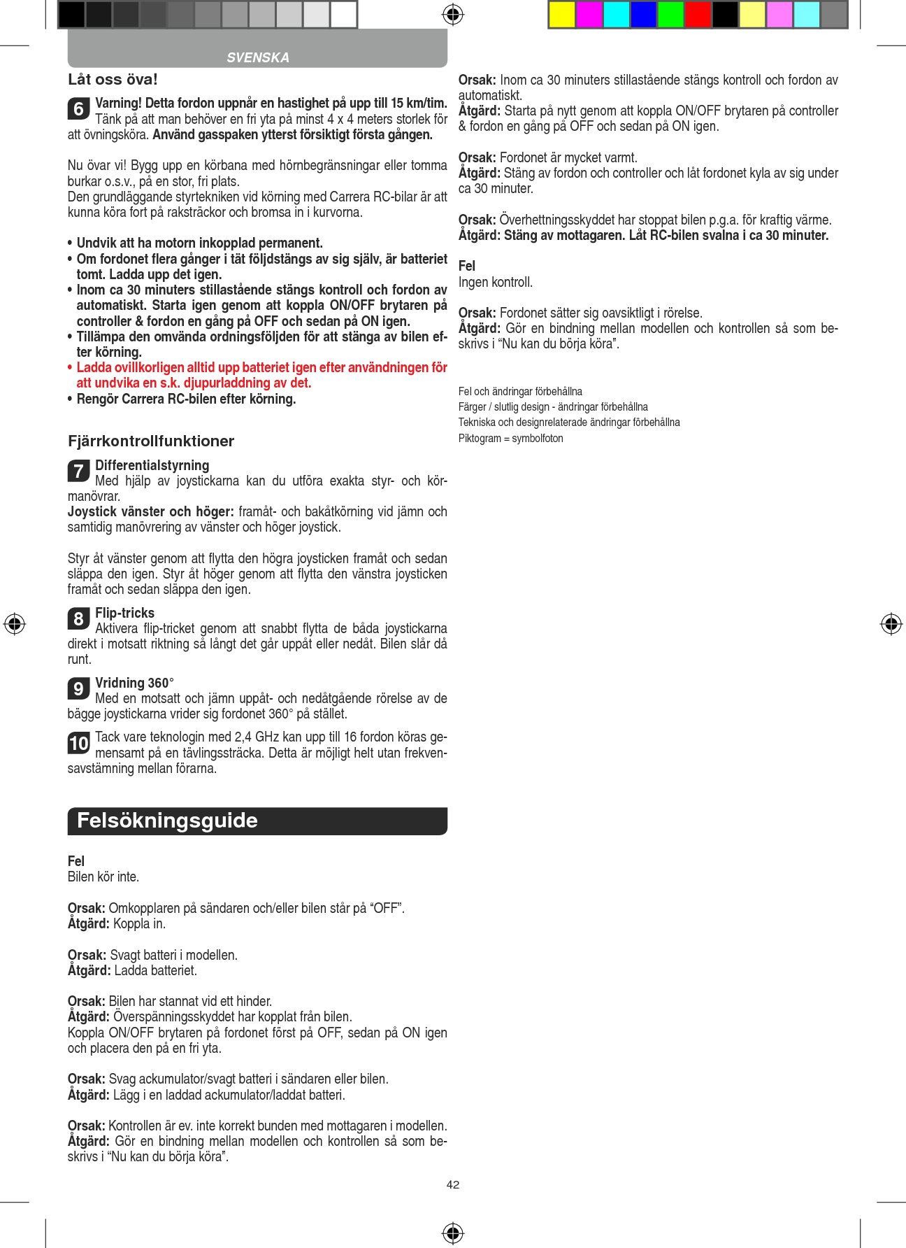 Page 42 of Carrera Toys 370900051 Short Range Device,Radio Controlled Toy Transmit User Manual 