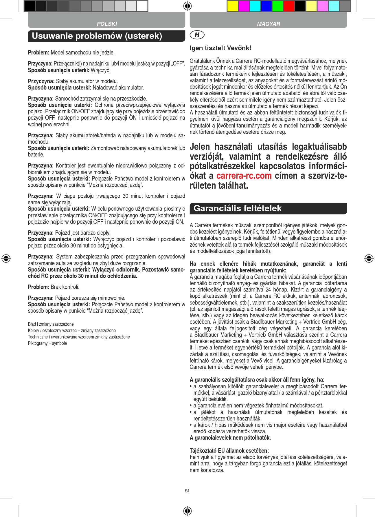 Page 51 of Carrera Toys 370900051 Short Range Device,Radio Controlled Toy Transmit User Manual 