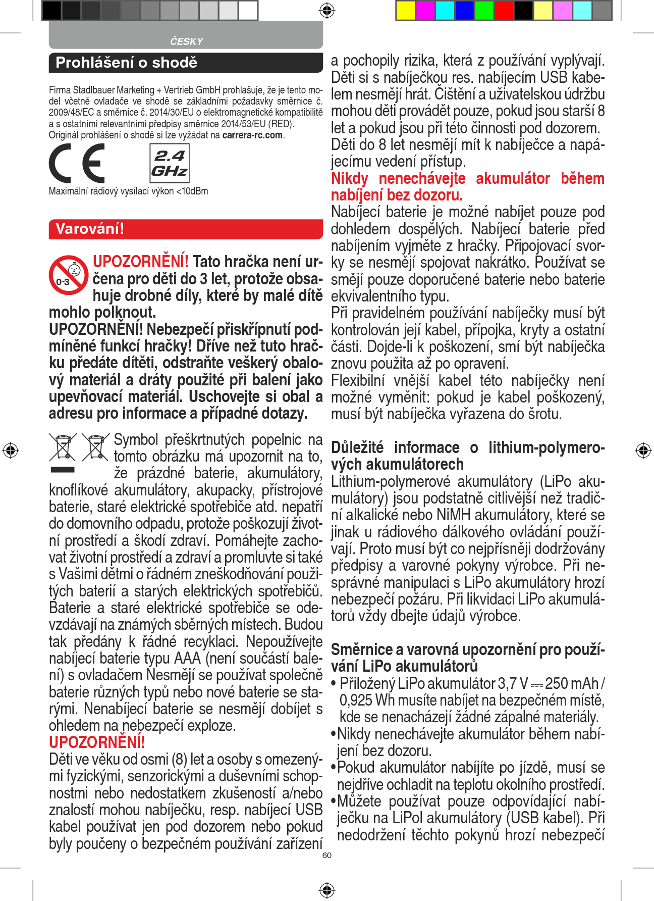 Page 60 of Carrera Toys 370900051 Short Range Device,Radio Controlled Toy Transmit User Manual 