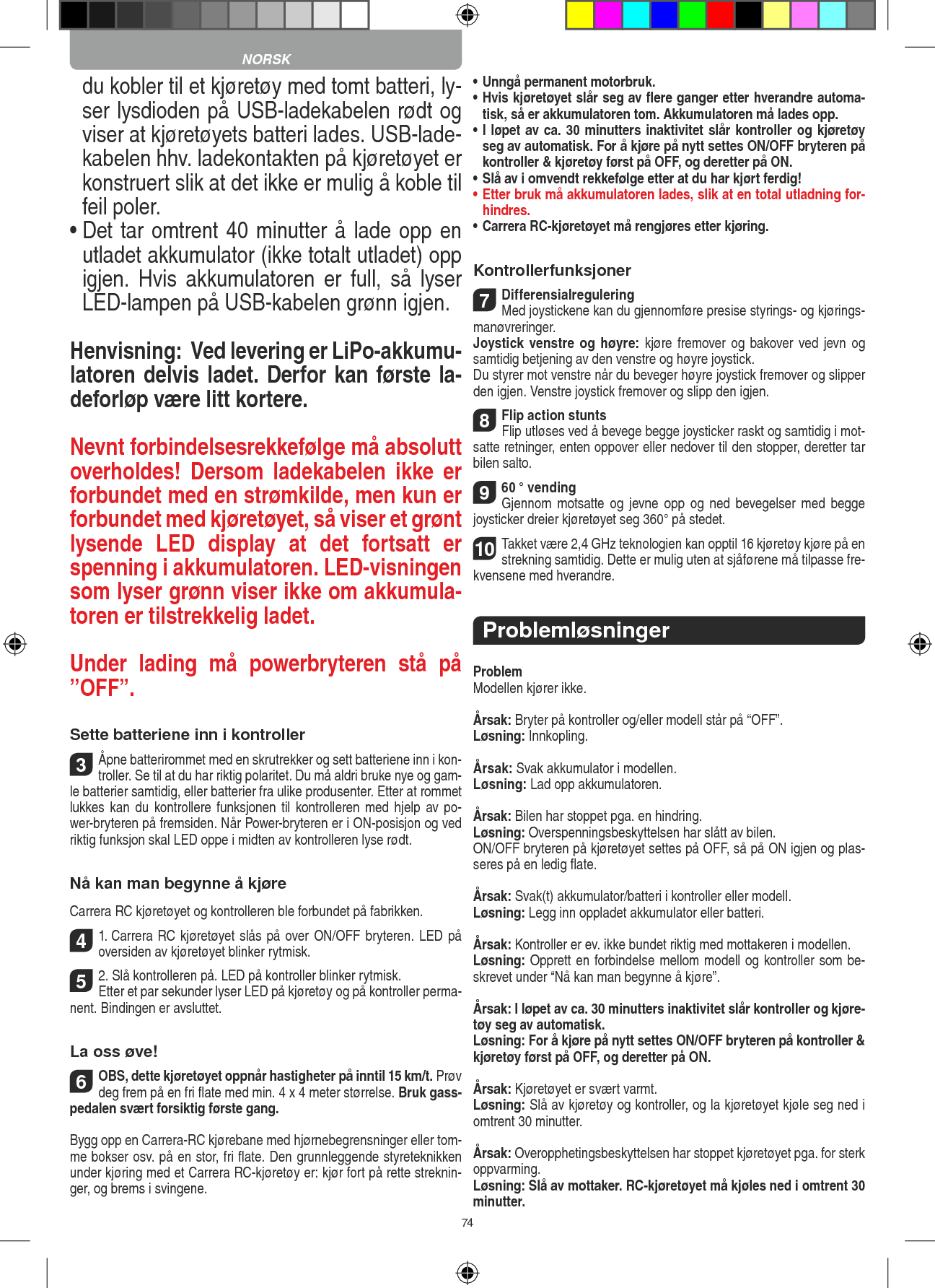 Page 74 of Carrera Toys 370900051 Short Range Device,Radio Controlled Toy Transmit User Manual 