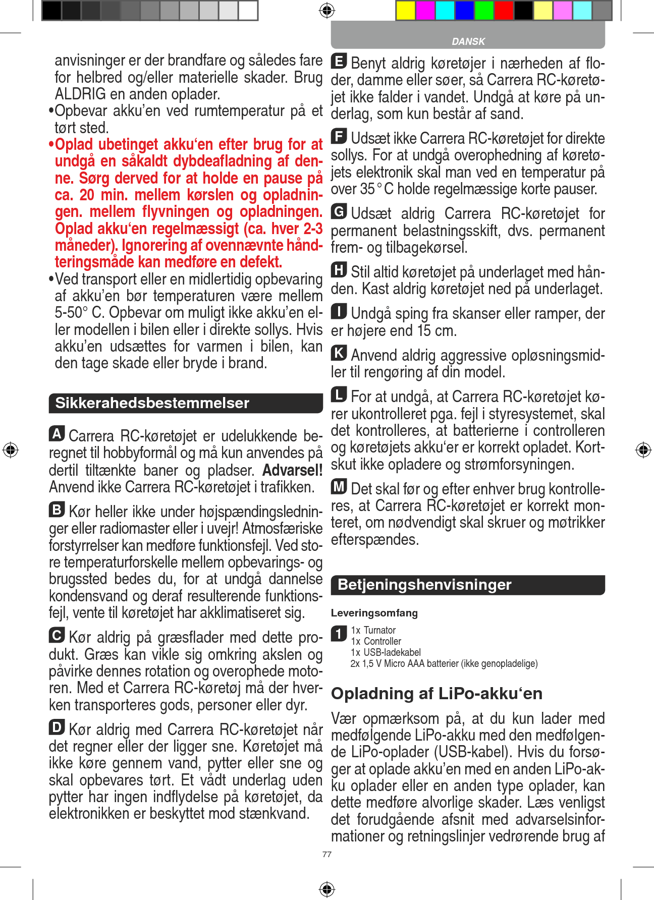 Page 77 of Carrera Toys 370900051 Short Range Device,Radio Controlled Toy Transmit User Manual 