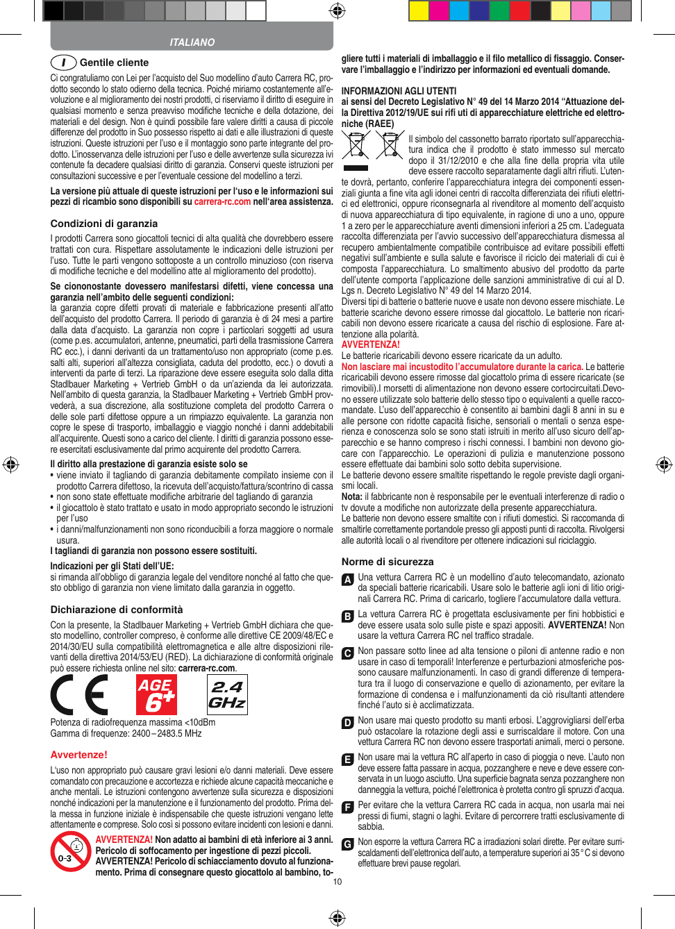 Page 10 of Carrera Toys 370900053 Radio Control Toy Transmitter (2.4GHz) User Manual