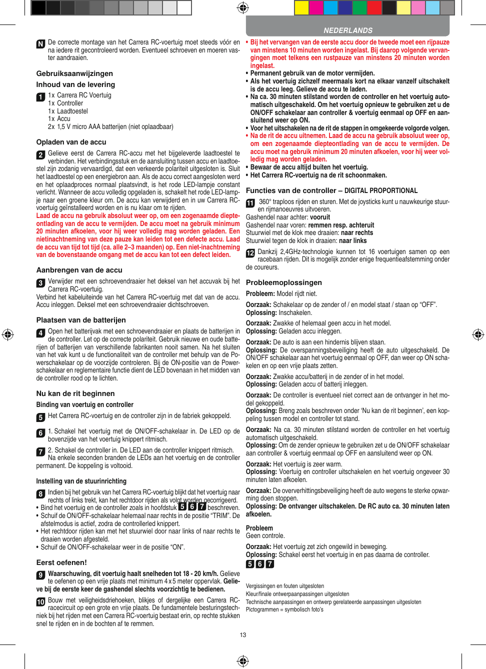 Page 13 of Carrera Toys 370900053 Radio Control Toy Transmitter (2.4GHz) User Manual