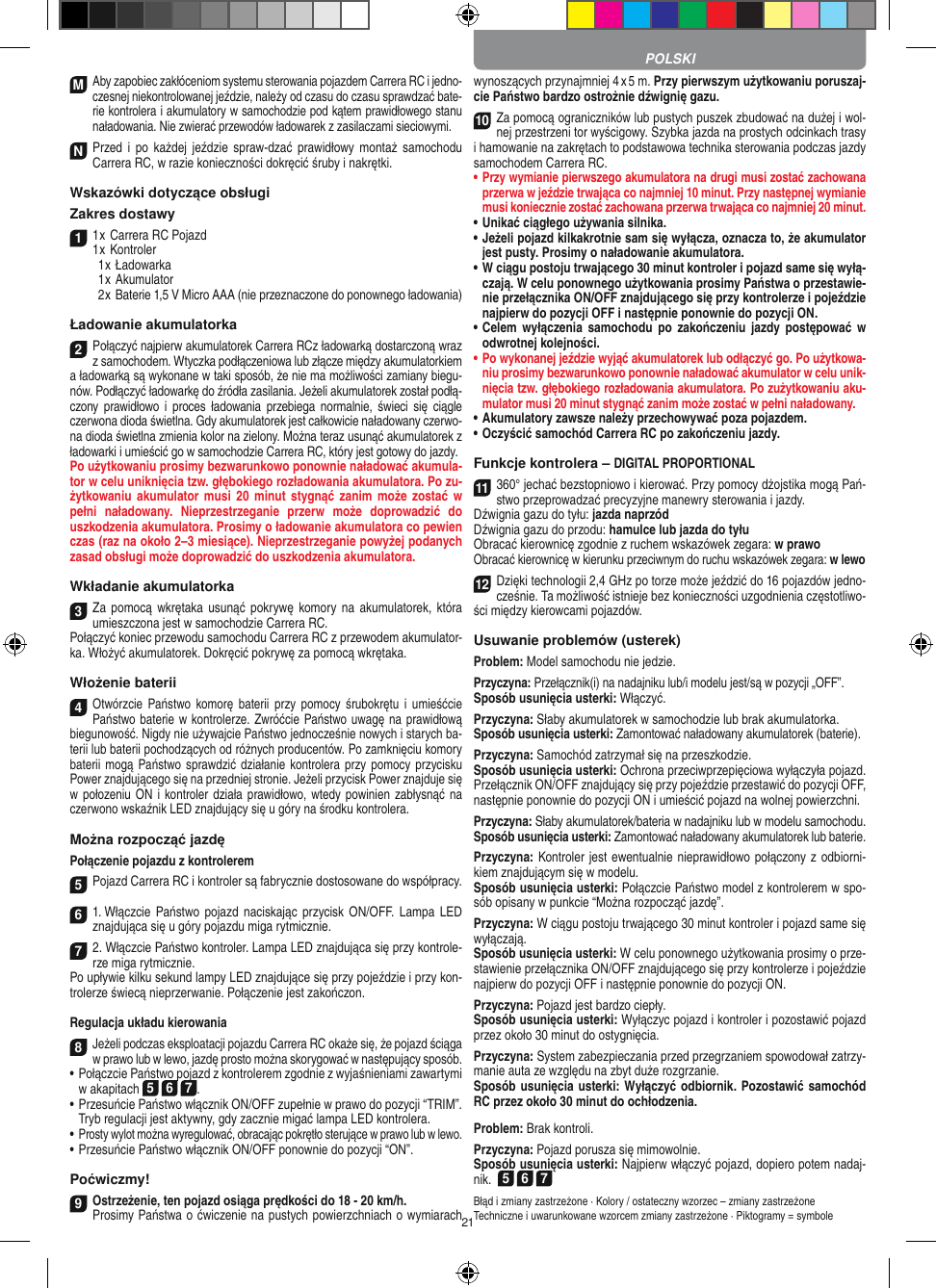 Page 21 of Carrera Toys 370900053 Radio Control Toy Transmitter (2.4GHz) User Manual