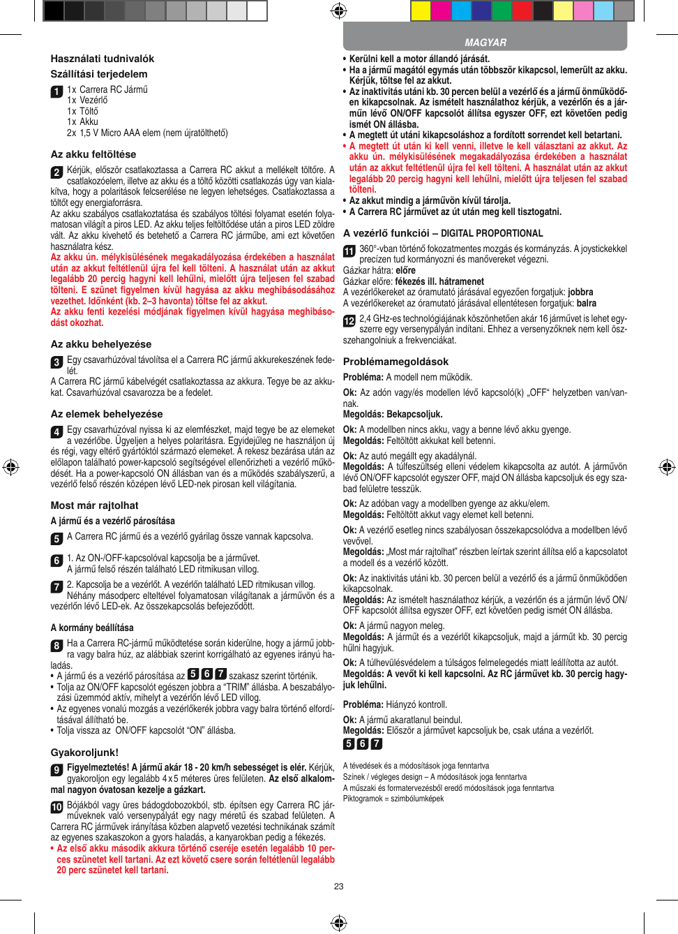 Page 23 of Carrera Toys 370900053 Radio Control Toy Transmitter (2.4GHz) User Manual