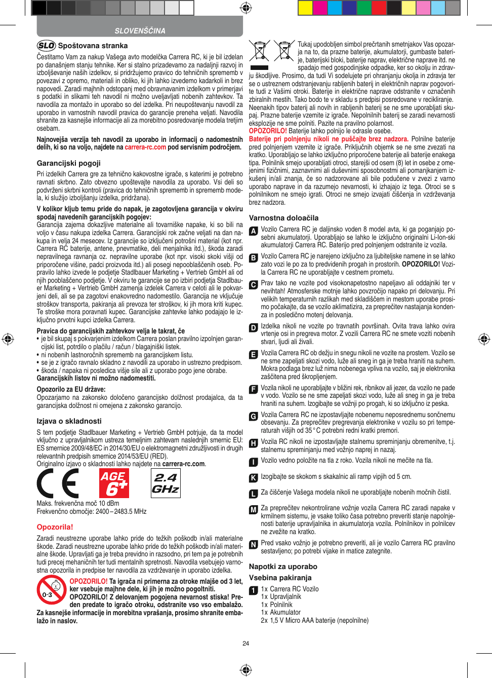 Page 24 of Carrera Toys 370900053 Radio Control Toy Transmitter (2.4GHz) User Manual