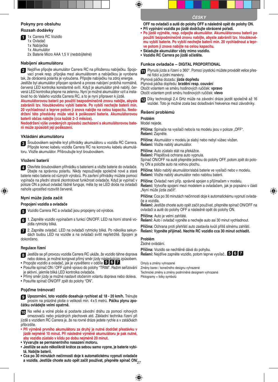 Page 27 of Carrera Toys 370900053 Radio Control Toy Transmitter (2.4GHz) User Manual