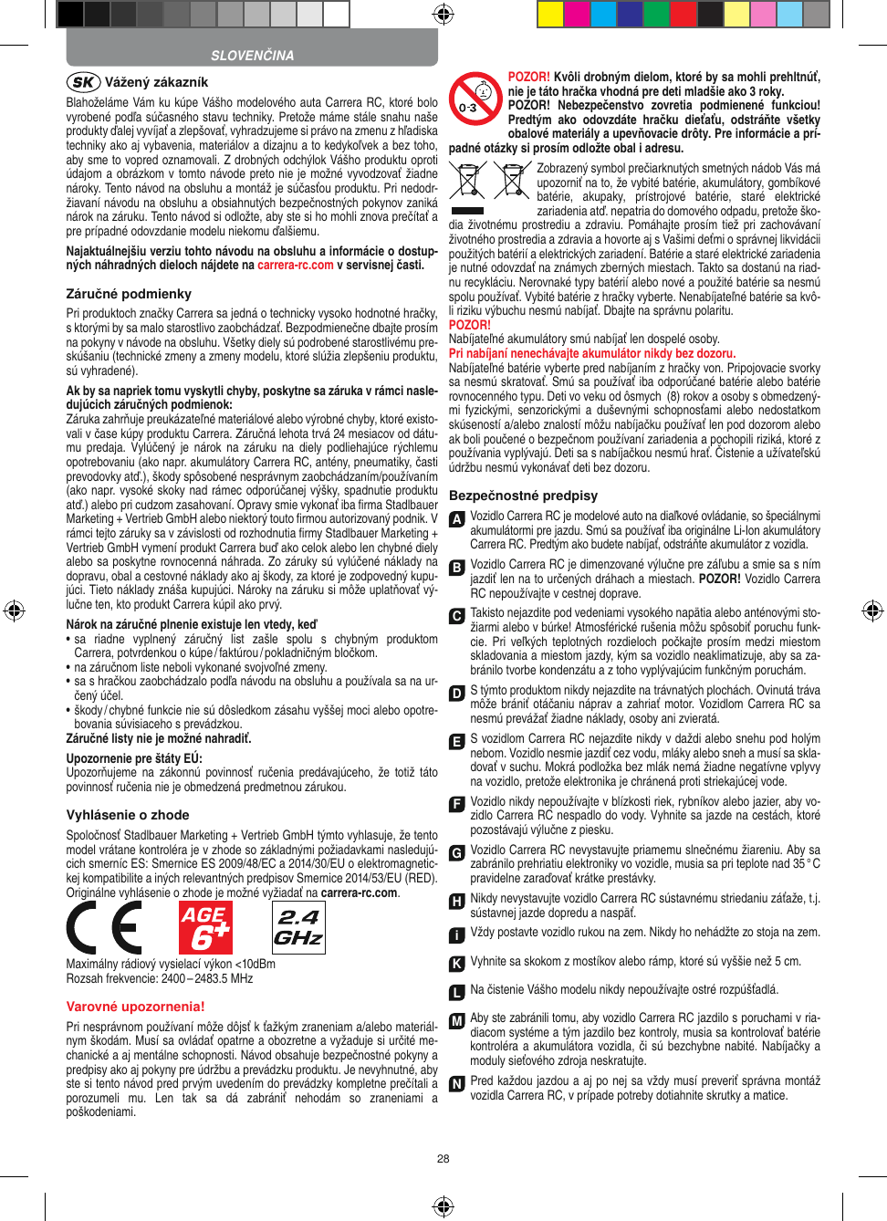 Page 28 of Carrera Toys 370900053 Radio Control Toy Transmitter (2.4GHz) User Manual