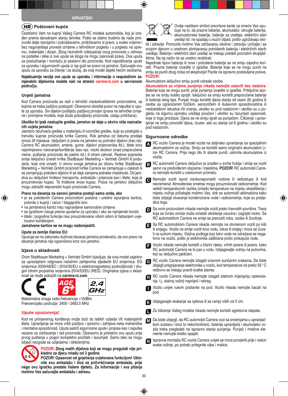 Page 30 of Carrera Toys 370900053 Radio Control Toy Transmitter (2.4GHz) User Manual