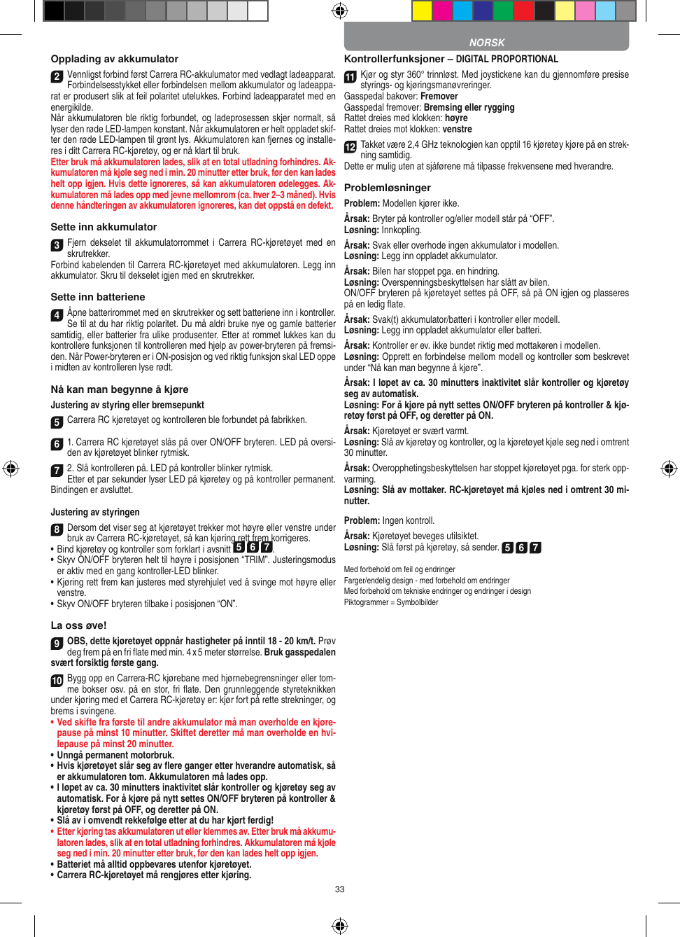 Page 33 of Carrera Toys 370900053 Radio Control Toy Transmitter (2.4GHz) User Manual