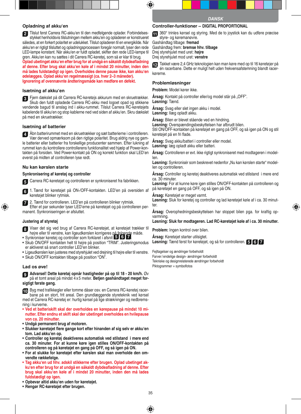 Page 35 of Carrera Toys 370900053 Radio Control Toy Transmitter (2.4GHz) User Manual