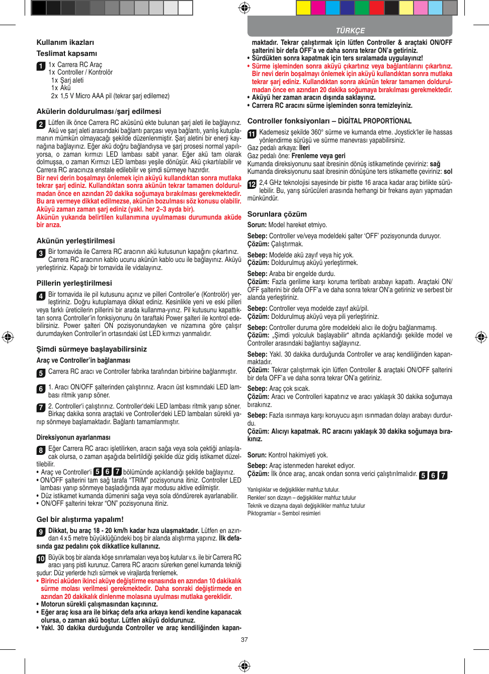 Page 37 of Carrera Toys 370900053 Radio Control Toy Transmitter (2.4GHz) User Manual