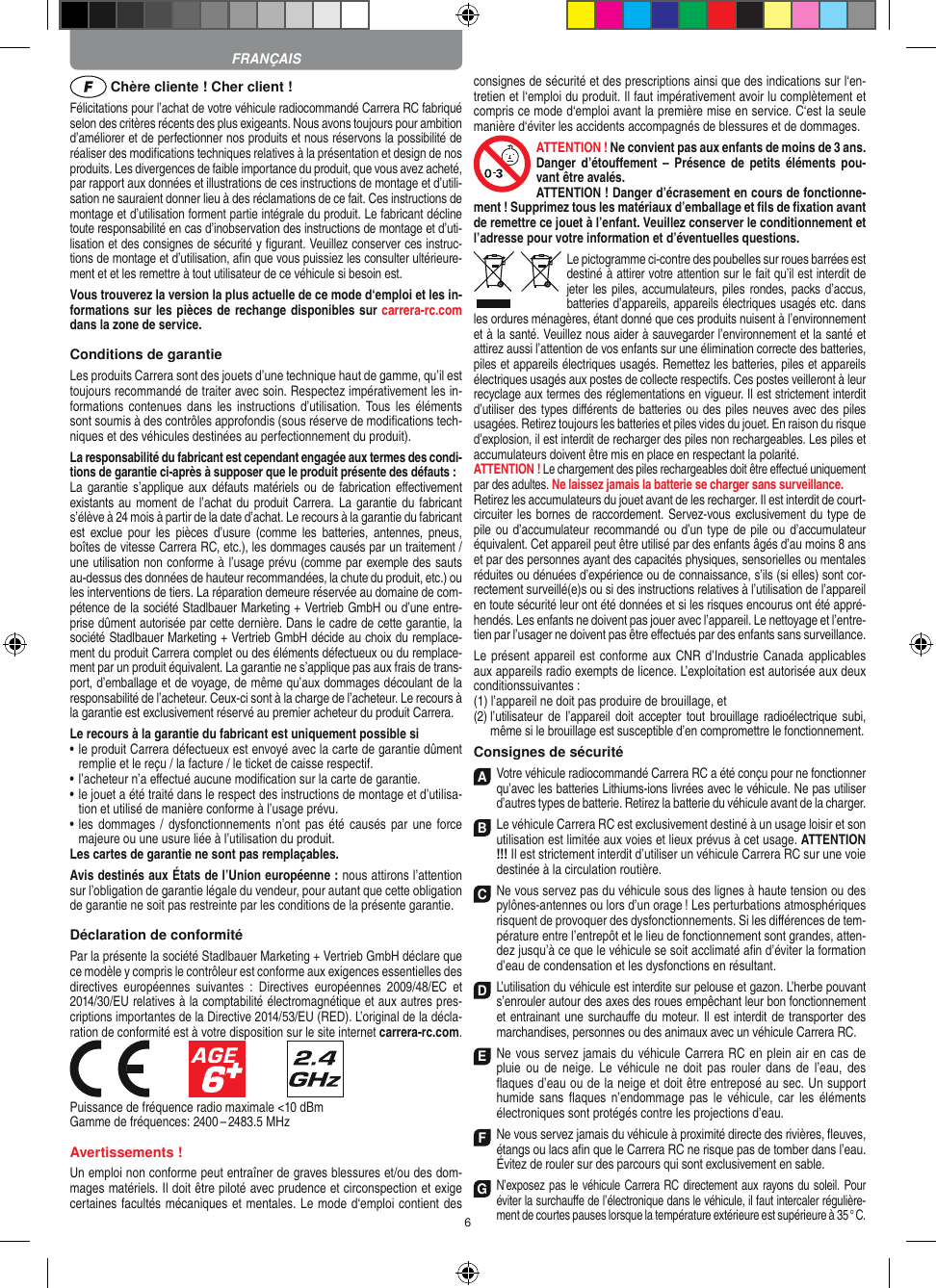 Page 6 of Carrera Toys 370900053 Radio Control Toy Transmitter (2.4GHz) User Manual