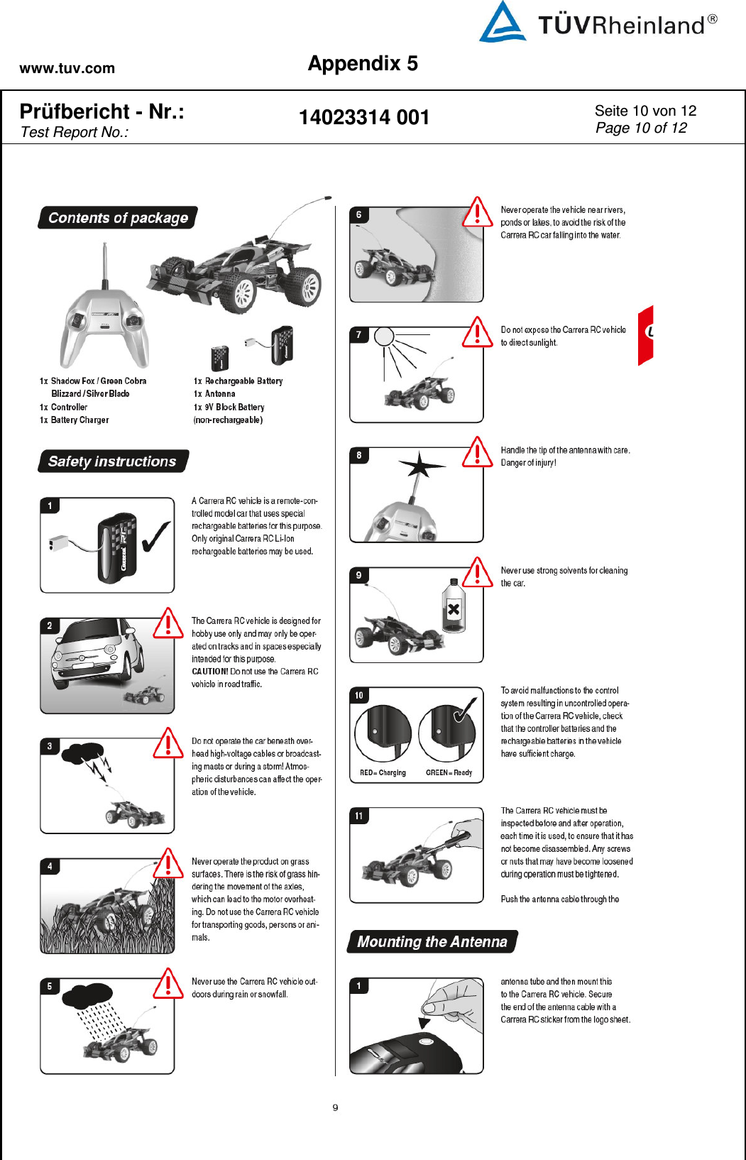 www.tuv.com Appendix 5  Prüfbericht - Nr.:  Test Report No.: 14023314 001 Seite 10 von 12 Page 10 of 12      