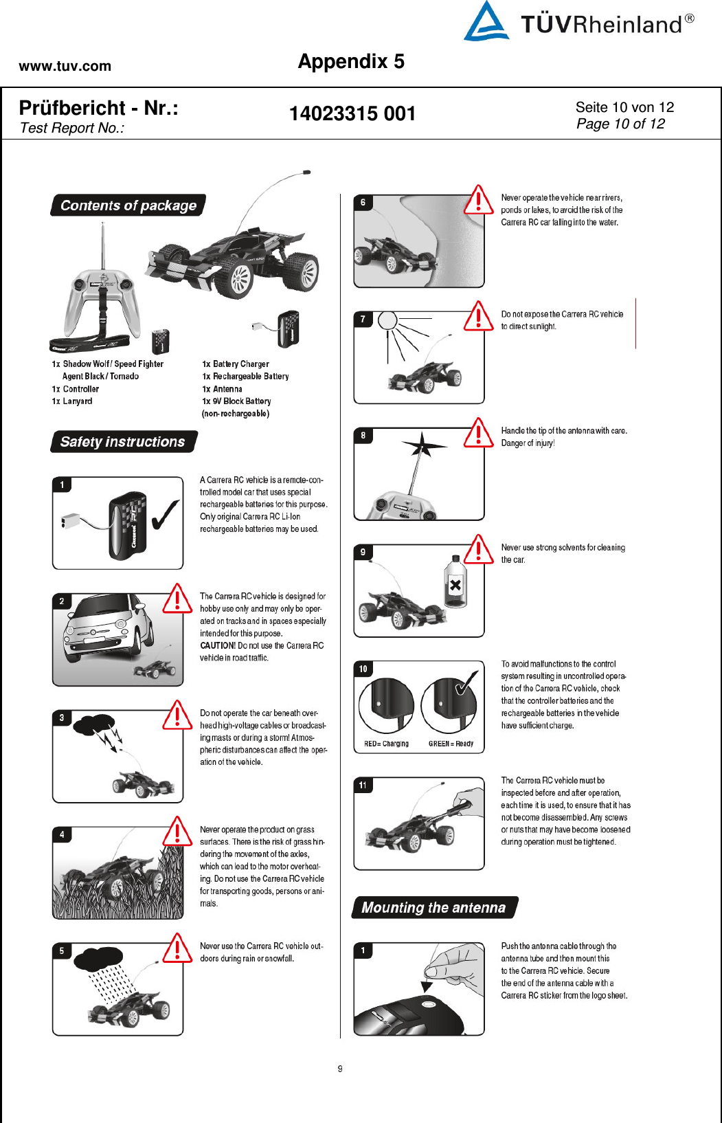 www.tuv.com Appendix 5  Prüfbericht - Nr.:  Test Report No.: 14023315 001 Seite 10 von 12 Page 10 of 12       