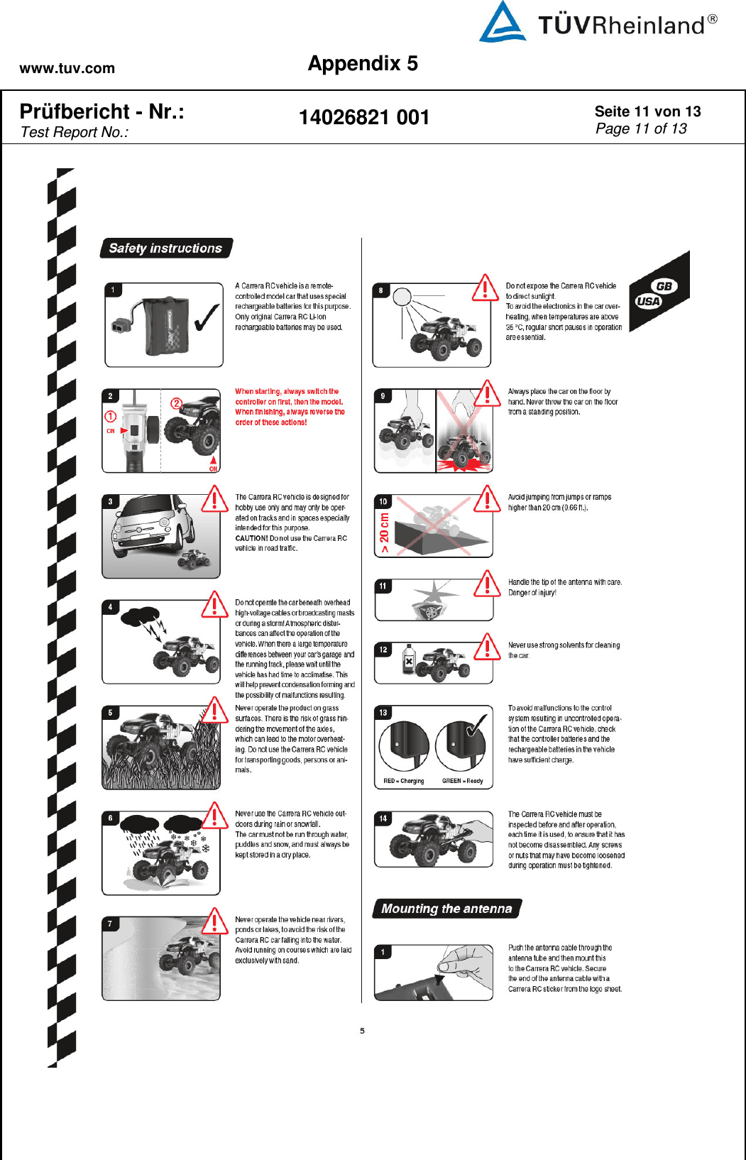 www.tuv.com Appendix 5  Prüfbericht - Nr.:  Test Report No.: 14026821 001 Seite 11 von 13 Page 11 of 13         