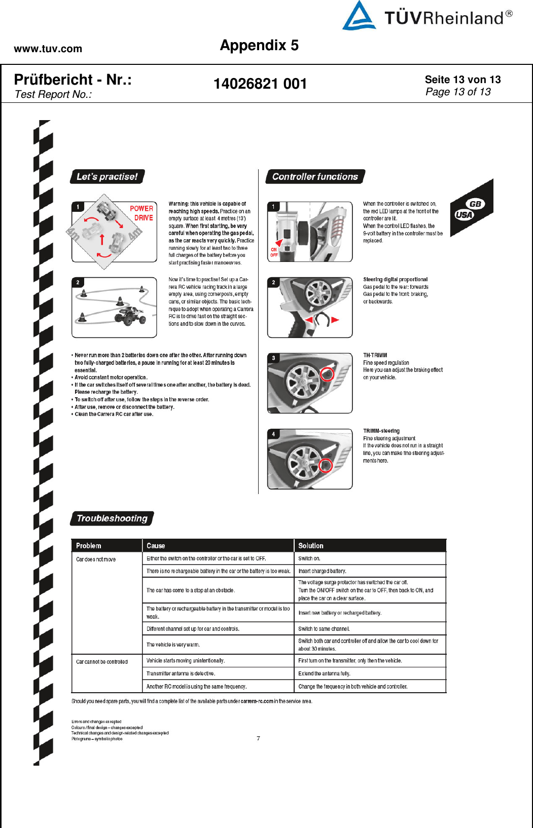 www.tuv.com Appendix 5  Prüfbericht - Nr.:  Test Report No.: 14026821 001 Seite 13 von 13 Page 13 of 13        