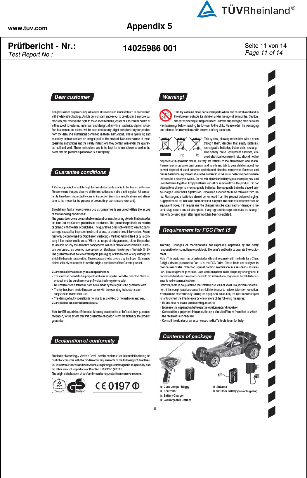 www.tuv.com Appendix 5  Prüfbericht - Nr.:  Test Report No.: 14025986 001 Seite 11 von 14 Page 11 of 14     