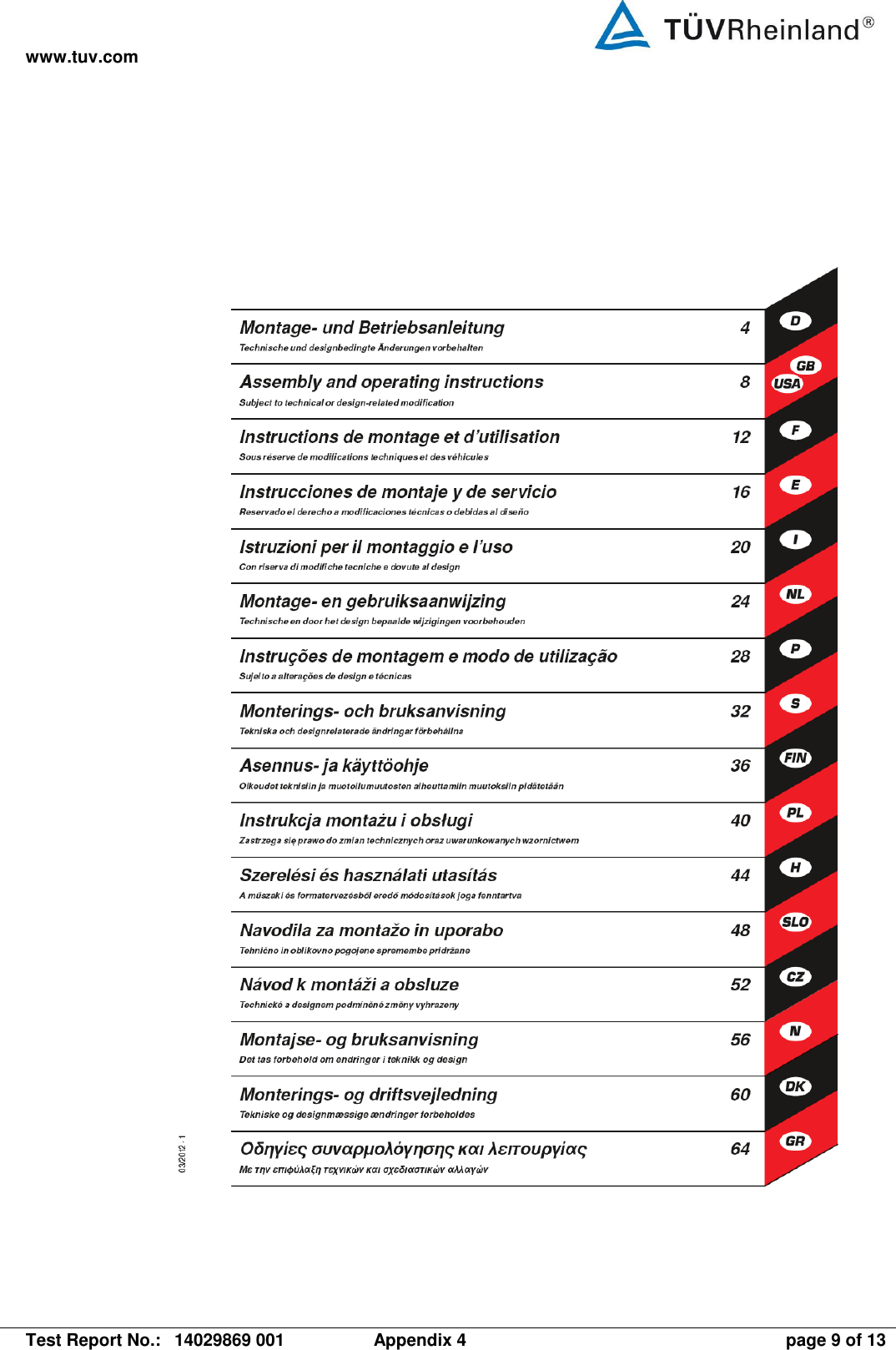 www.tuv.com   Test Report No.:  14029869 001  Appendix 4  page 9 of 13    