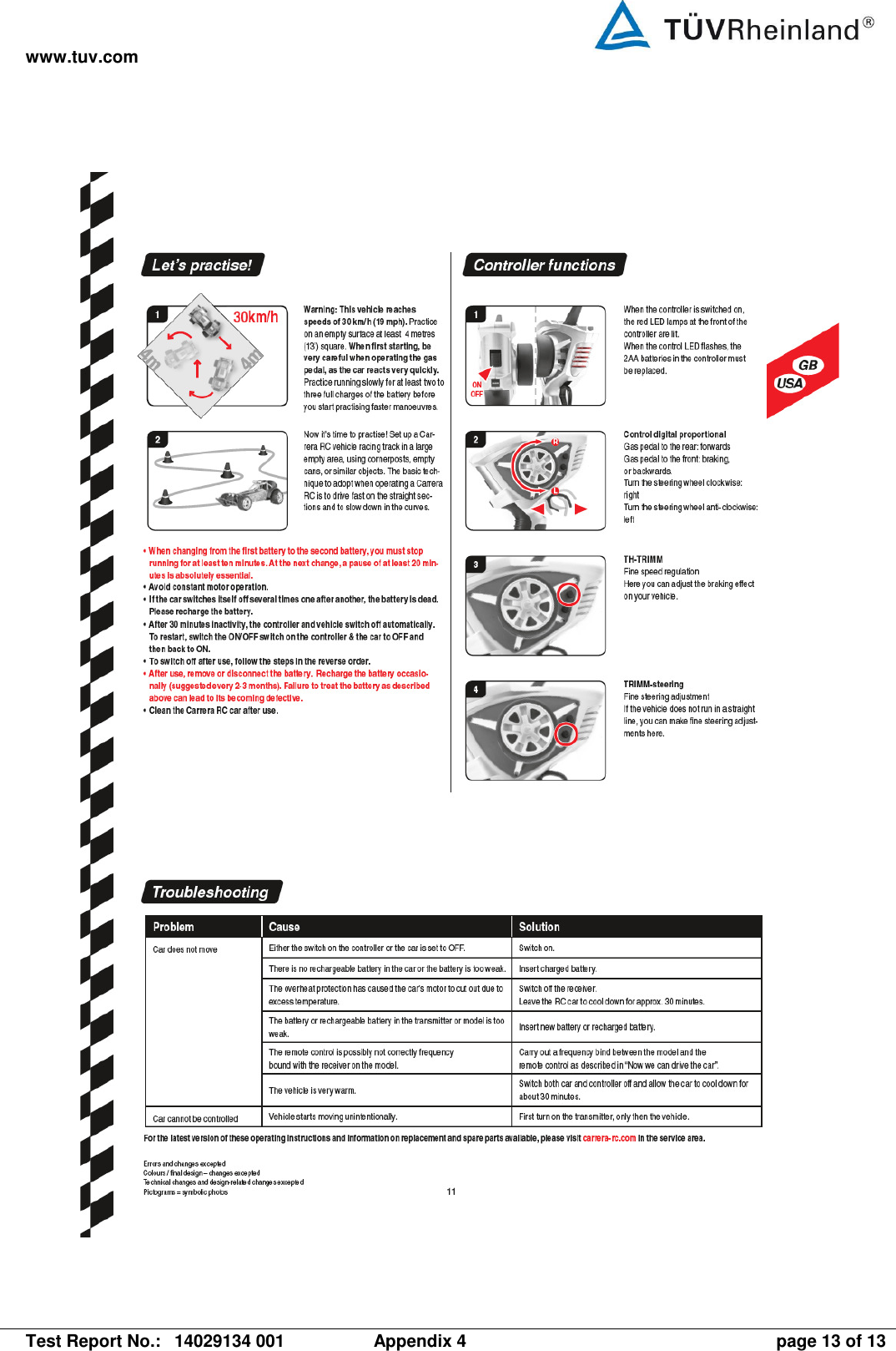 www.tuv.com   Test Report No.:  14029134 001  Appendix 4  page 13 of 13   