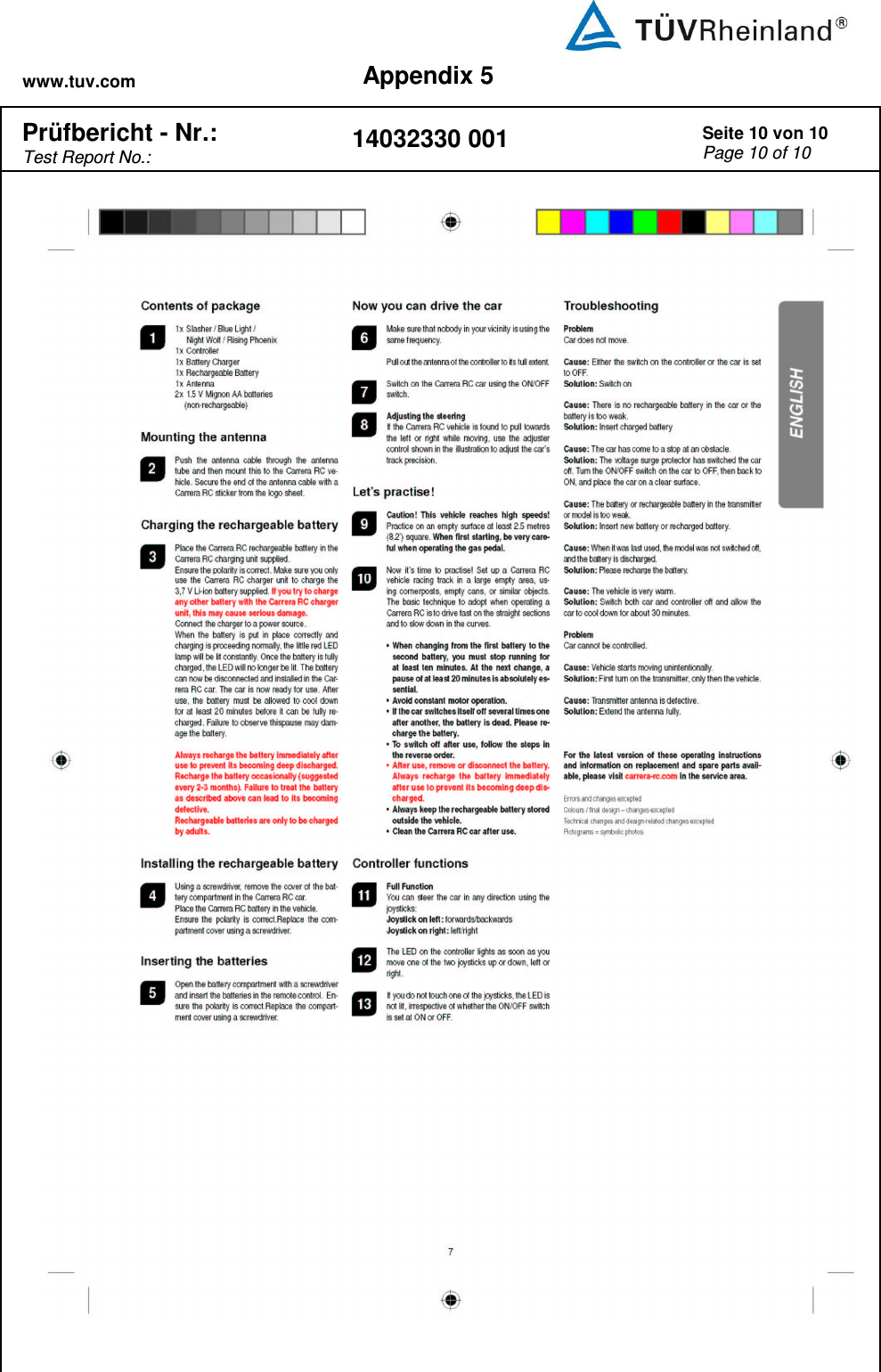 www.tuv.com Appendix 5  Prüfbericht - Nr.:  Test Report No.: 14032330 001 Seite 10 von 10 Page 10 of 10     