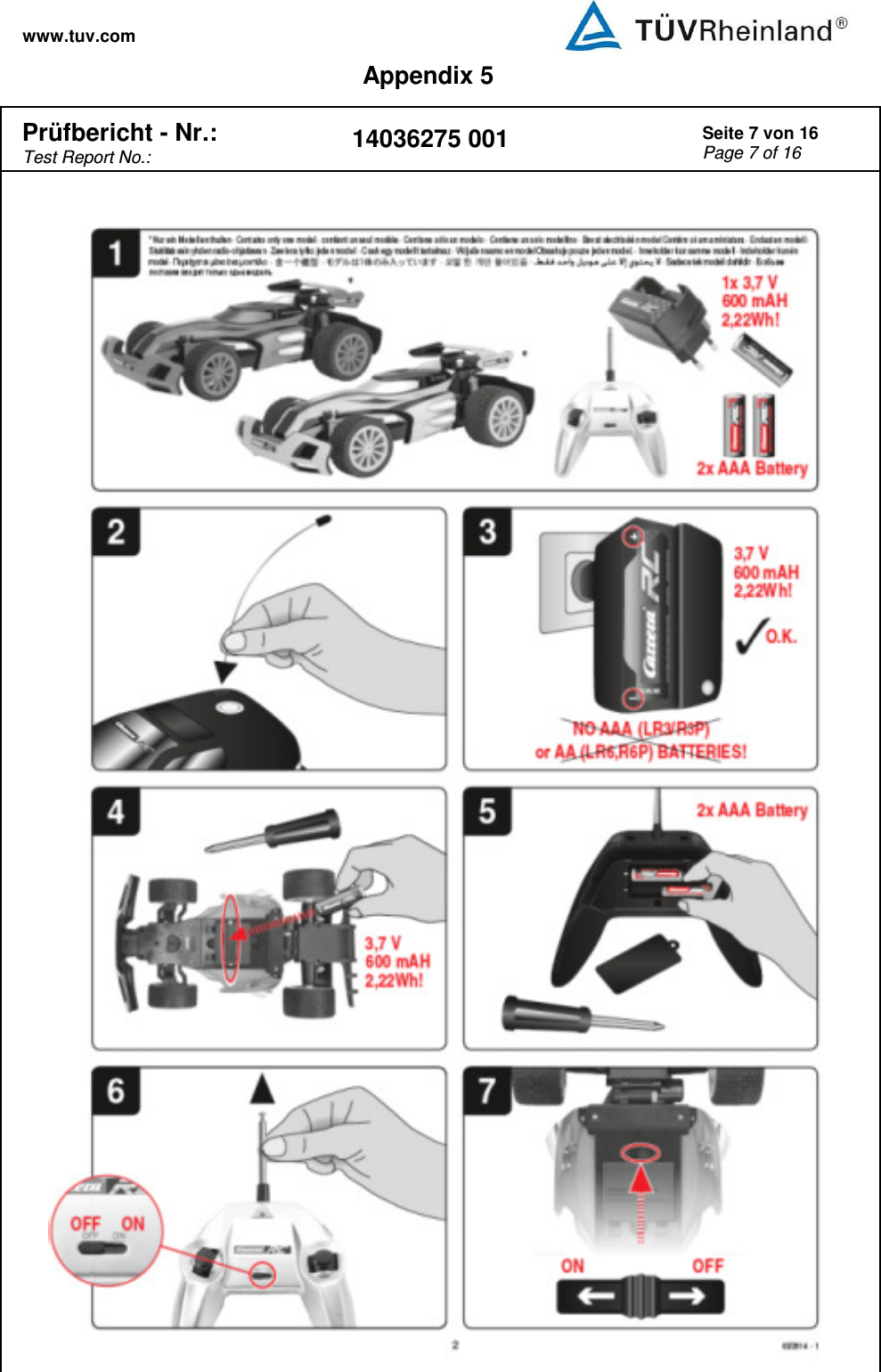 www.tuv.com Appendix 5  Prüfbericht - Nr.:  Test Report No.: 14036275 001 Seite 7 von 16 Page 7 of 16     