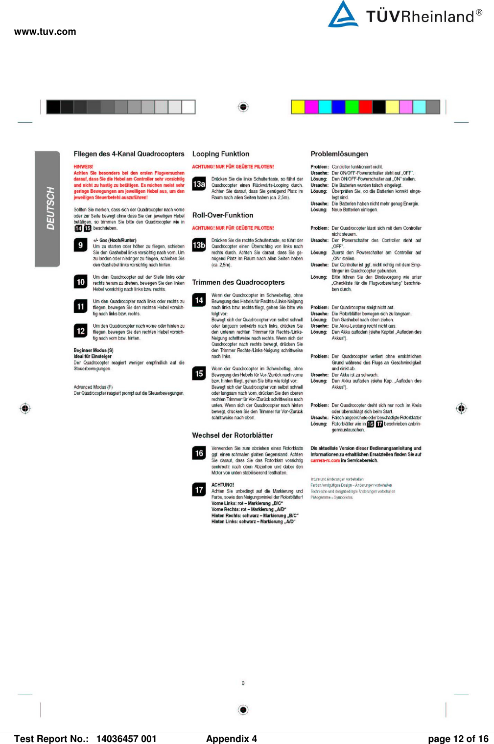 www.tuv.com   Test Report No.:  14036457 001  Appendix 4  page 12 of 16 