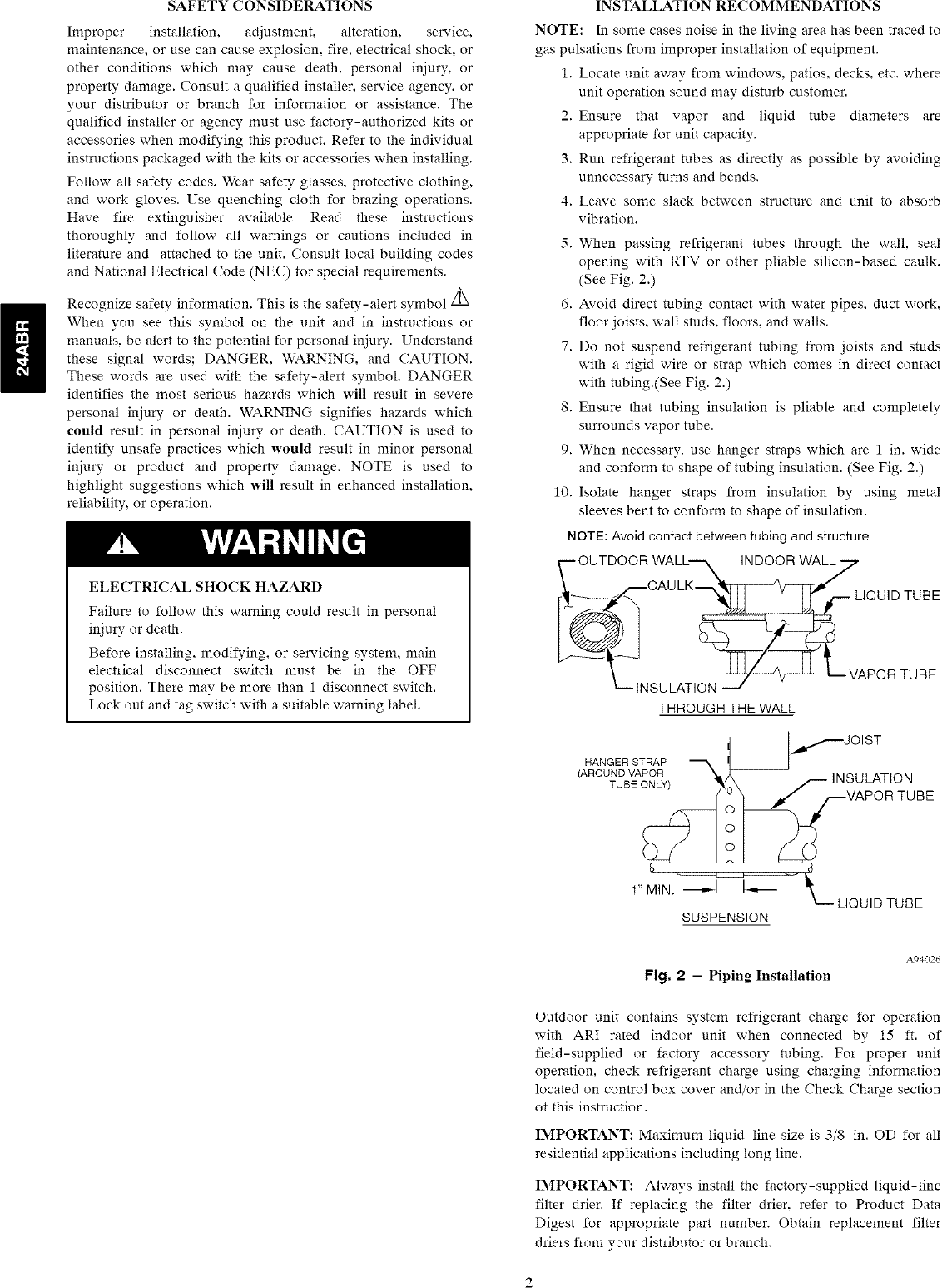 Page 2 of 10 - Carrier 24ABR318A0030010 User Manual  A/C UNIT - Manuals And Guides L0610772