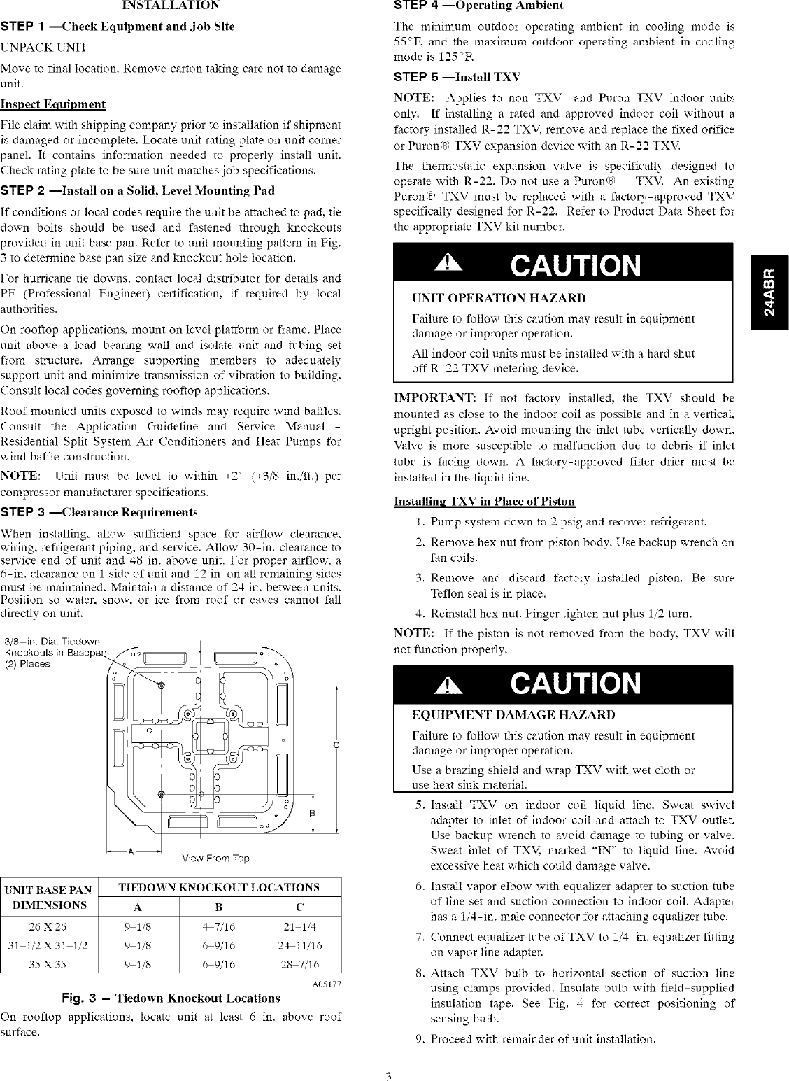 Page 3 of 10 - Carrier 24ABR318A0030010 User Manual  A/C UNIT - Manuals And Guides L0610772