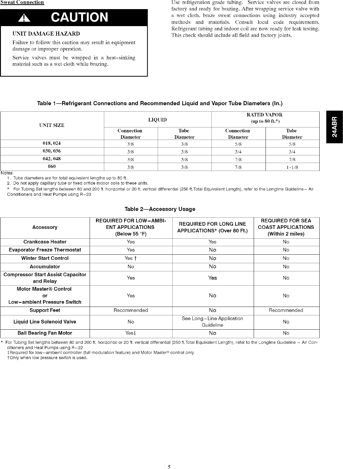 Page 5 of 10 - Carrier 24ABR318A0030010 User Manual  A/C UNIT - Manuals And Guides L0610772