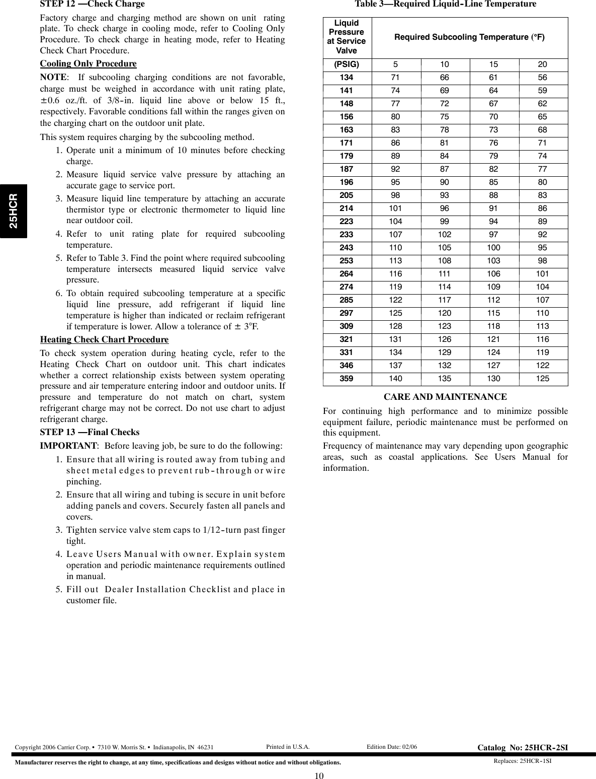 Page 10 of 10 - Carrier 25HCR 25hcr-2si User Manual  To The 0ed6864e-a73a-4822-969e-f1a1950130c2